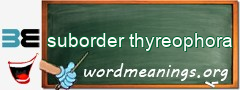 WordMeaning blackboard for suborder thyreophora